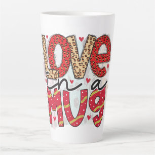 Caneca De Café Latte Glam Glitter Dourado Red Luxe Namorados de Amor