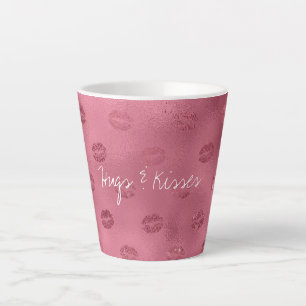 Caneca De Café Latte Glam Red Lábios Kiss
