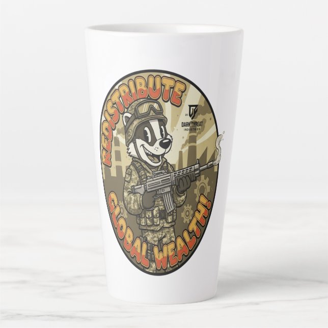 Caneca De Café Latte Global Wealth Badger Latte Mug (Frente)
