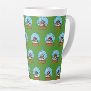 Caneca De Café Latte Globo de Neve com Jogador de Esparto Bonito