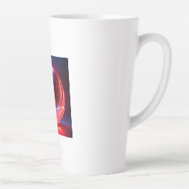 Caneca De Café Latte Globo Vermelho Reflexivo Transparente Com Explosõe