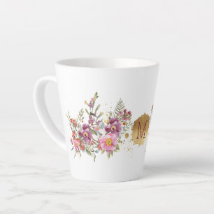 Caneca De Café Latte Glorioso Flor Garland Personalizado