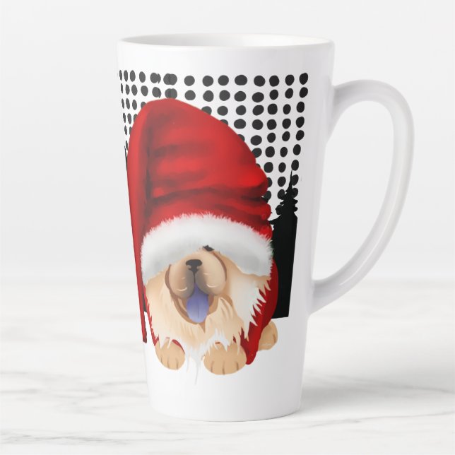 Caneca De Café Latte GNOME 4 O NATAL - CHOW VERMELHO - Caneca de Latte (Direita)