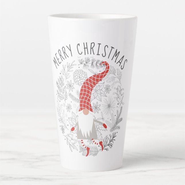 Caneca De Café Latte Gnomo Christmas (Frente)