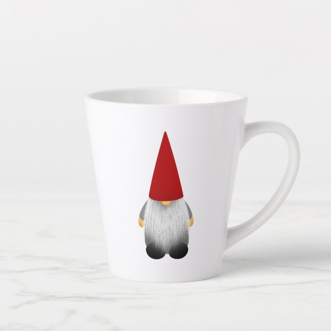 Caneca De Café Latte Gnomo de Natal Cute Beared (Direita)