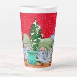 Caneca De Café Latte Gnomo festivo de Natal Latte Mug