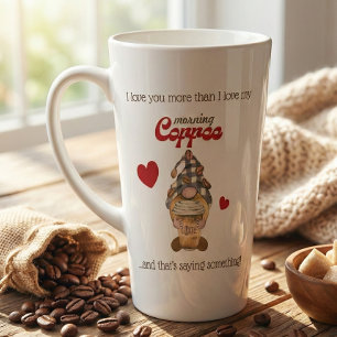 Caneca De Café Latte Gnomo Gnomo Café Engraçado Dia de os namorados pre