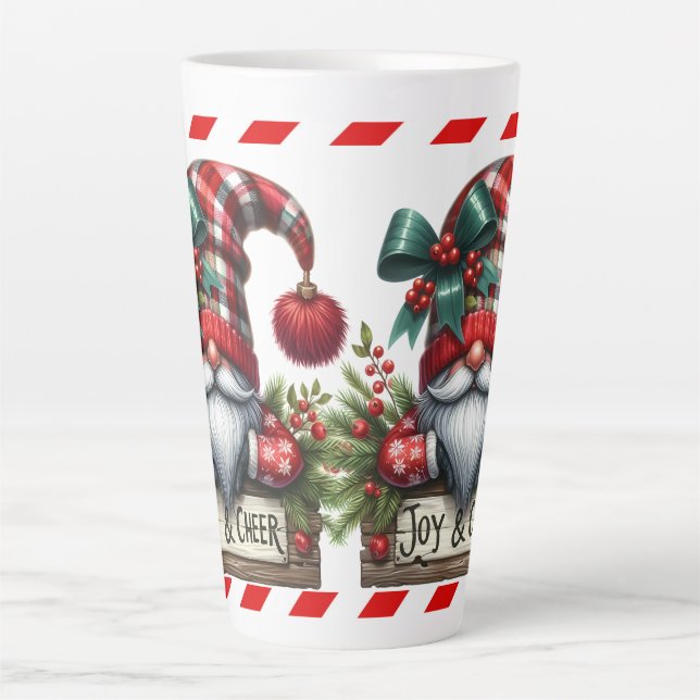 Caneca De Café Latte Gnomo Santa (Frente)