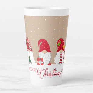 Caneca De Café Latte Gnomos de Natal