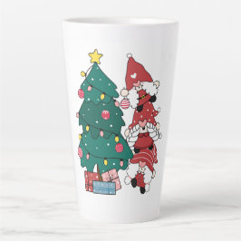 Caneca De Café Latte Gnomos de Natal Latte Mug