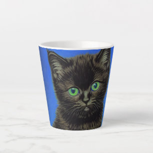 Caneca De Café Latte Gogh Style Black Kitten
