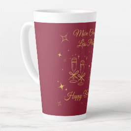 Caneca De Café Latte Gold Line Art New Year Design