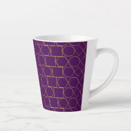 Caneca De Café Latte Golden Geometric Pattern