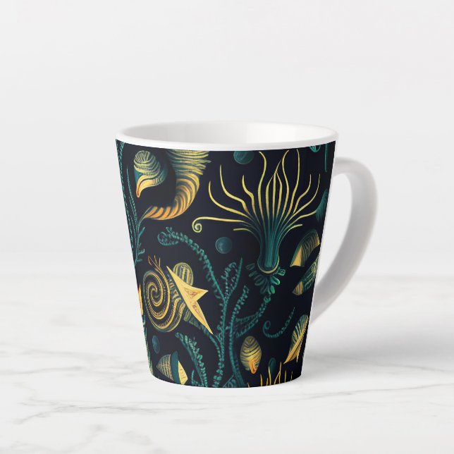 Caneca De Café Latte Golden Reefs (Ângulo direito)
