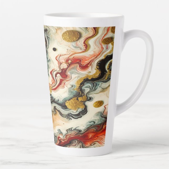 Caneca De Café Latte Goldene Flüsse  (Direita)