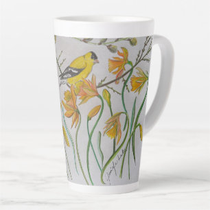 Caneca De Café Latte Goldfinch e Daffidols Latte Mug