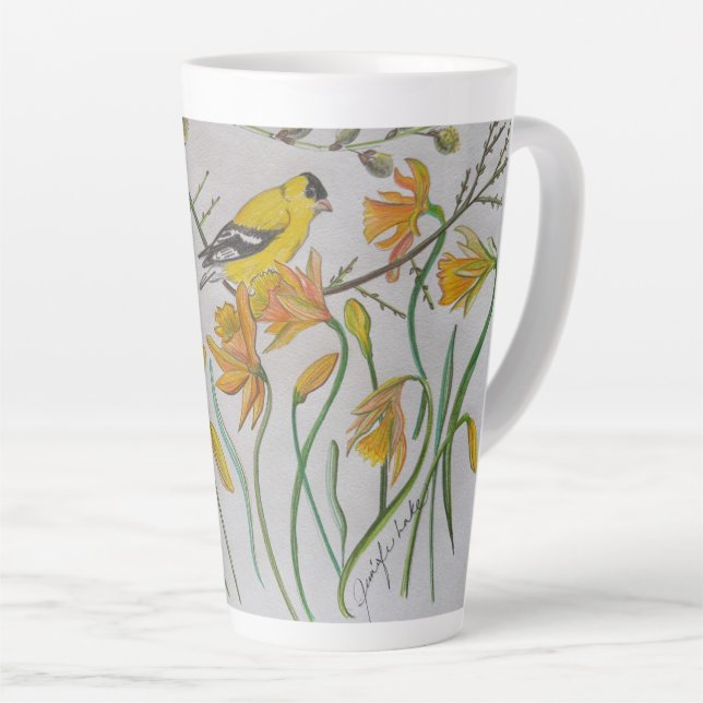 Caneca De Café Latte Goldfinch e Daffidols Latte Mug (Ângulo direito)
