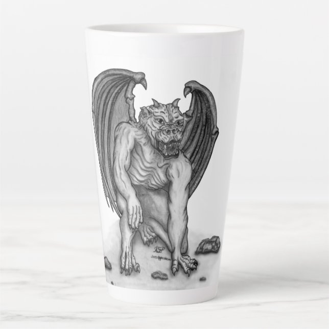 Caneca De Café Latte Golem Gargoyle (Frente)