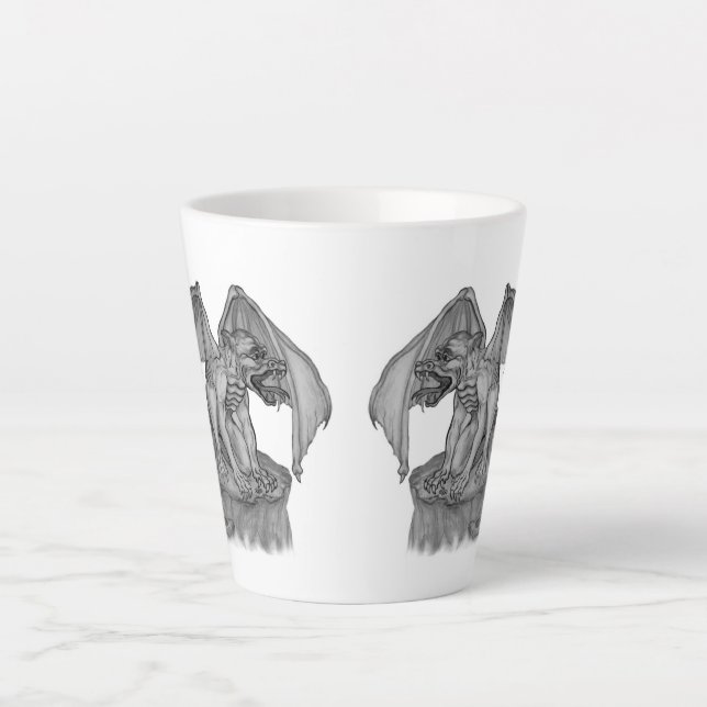 Caneca De Café Latte Golem Gargoyle (Frente)