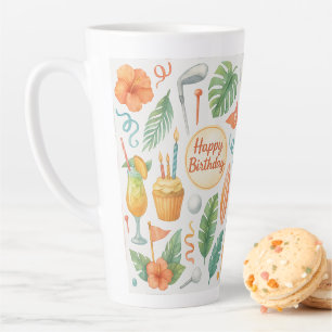 Caneca De Café Latte Golf Hawaii temia pelos presentes havaianos para o