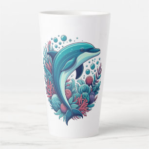 Caneca De Café Latte Golfinho-costeiro/náutico