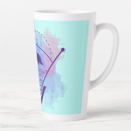 Caneca De Café Latte Golfinho Geométrico Moderno