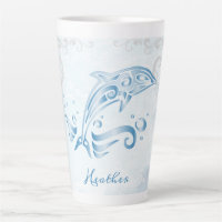 Golfinho Personalizado Latte Mug Azul
