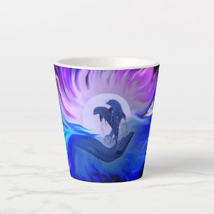 Caneca De Café Latte Golfinhos na Lua