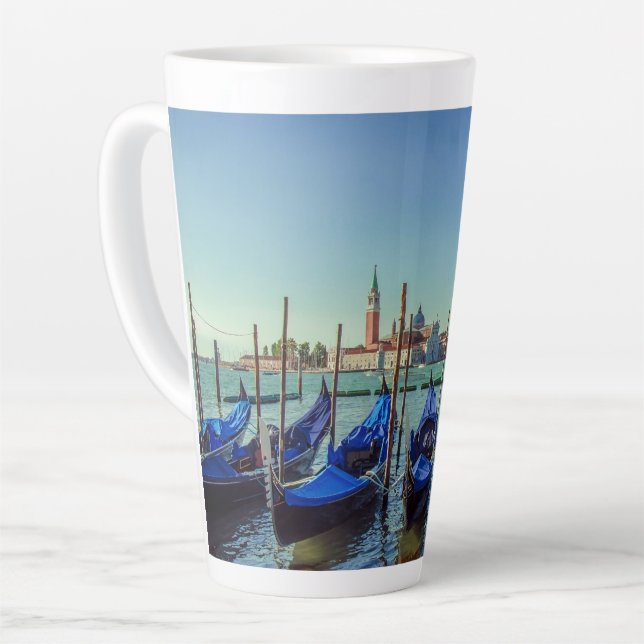 Caneca De Café Latte Gondolas em Veneza, Itália (Ângulo esquerdo)
