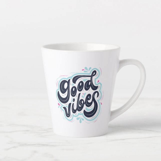 Caneca De Café Latte Good Vibes Latte Mug (Direita)