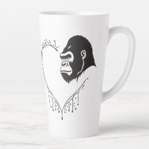 Caneca De Café Latte Gorilla Heartbeat