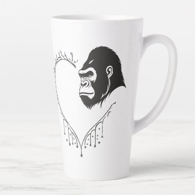 Caneca De Café Latte Gorilla Heartbeat (Direita)