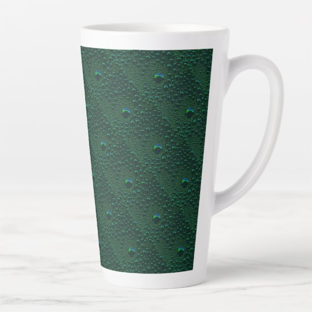 Caneca De Café Latte Gotas de Água em Metal Verde (Direita)