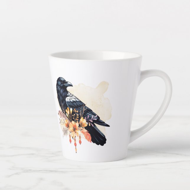 Caneca De Café Latte Goth Raven Coffee Mug Dark Aesthetic (Direita)
