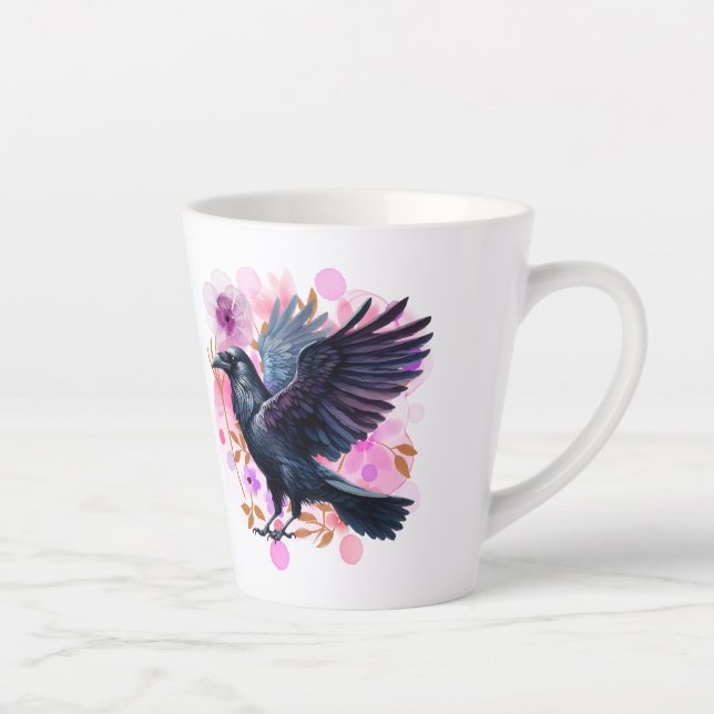 Caneca De Café Latte Goth Raven Coffee Mug Dark Aesthetic  (Direita)