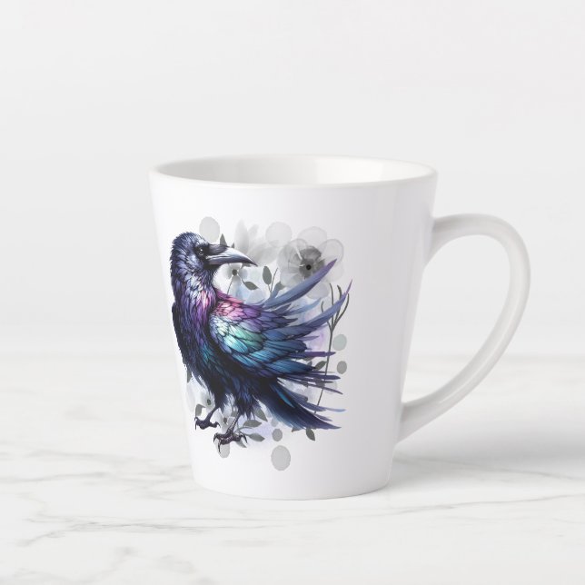 Caneca De Café Latte Goth Raven Coffee Mug Dark Aesthetic  (Direita)