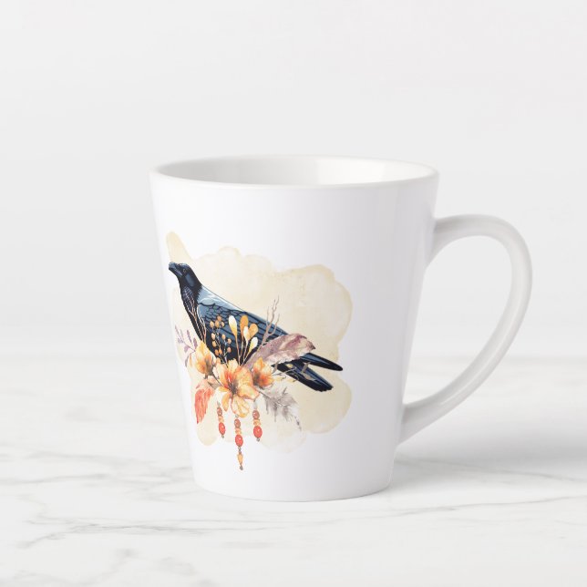 Caneca De Café Latte Goth Raven Coffee Mug Dark Aesthetic  (Direita)