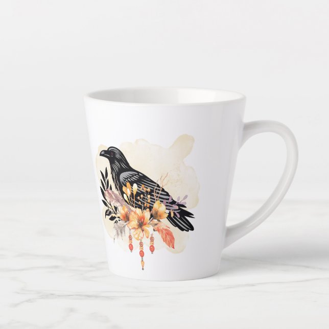 Caneca De Café Latte Goth Raven Coffee Mug Dark Aesthetic  (Direita)