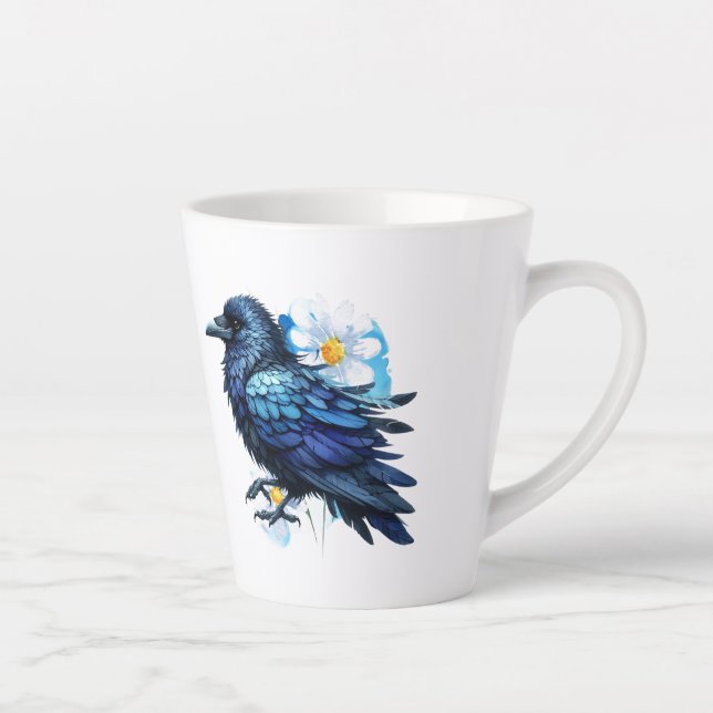 Caneca De Café Latte Goth Raven Coffee Mug Dark Aesthetic (Direita)