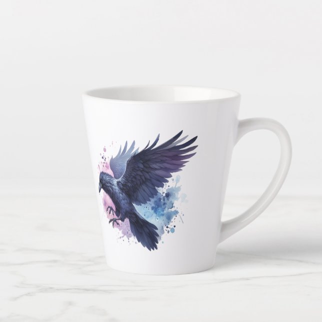 Caneca De Café Latte Goth Raven Coffee Mug Dark Aesthetic  (Direita)
