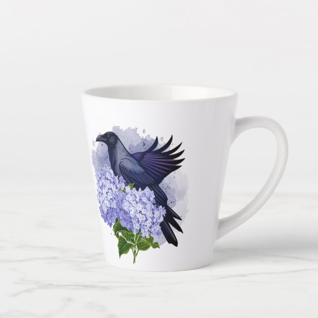 Caneca De Café Latte Goth Raven Coffee Mug Dark Aesthetic  (Direita)