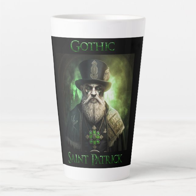 Caneca De Café Latte Gothic Saint Patrick Latte Mug (Frente)