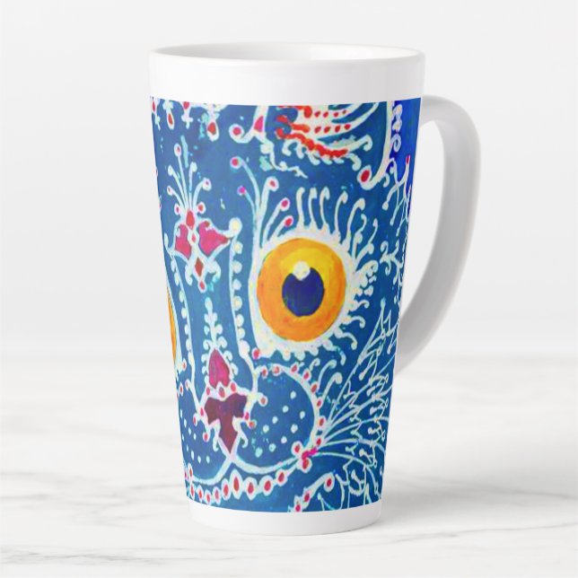 Caneca De Café Latte Gótico Azul (Ângulo direito)
