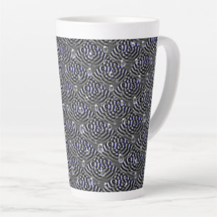 Caneca De Café Latte Gotículas de chuva no metal