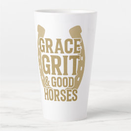 Caneca De Café Latte Graça, Garra & Cavalos Fantásticos Ocidental