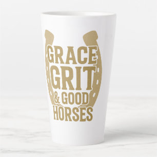 Caneca De Café Latte Graça, Garra & Cavalos Fantásticos Ocidental