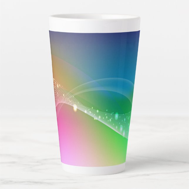 Caneca De Café Latte Gradiente Abstrato (Frente)