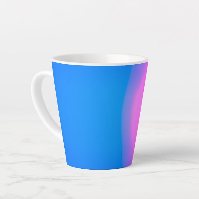 Caneca De Café Latte Gradiente Abstrato Rosa e Azul  (Ângulo esquerdo)