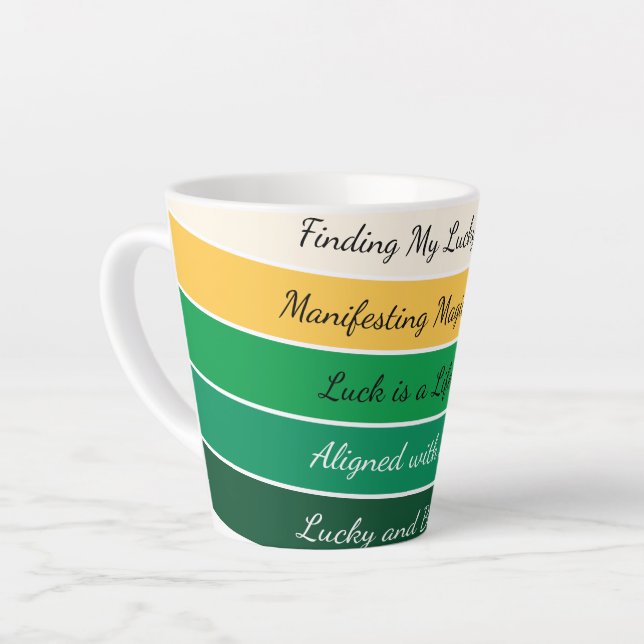 Caneca De Café Latte Gradiente Moderno do Dia de São Patrício (Ângulo esquerdo)