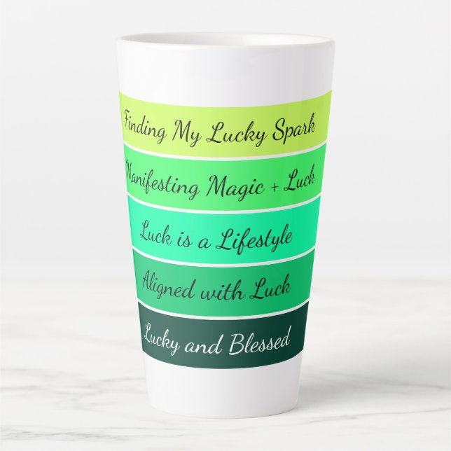 Caneca De Café Latte Gradiente Moderno do Dia de São Patrício (Frente)